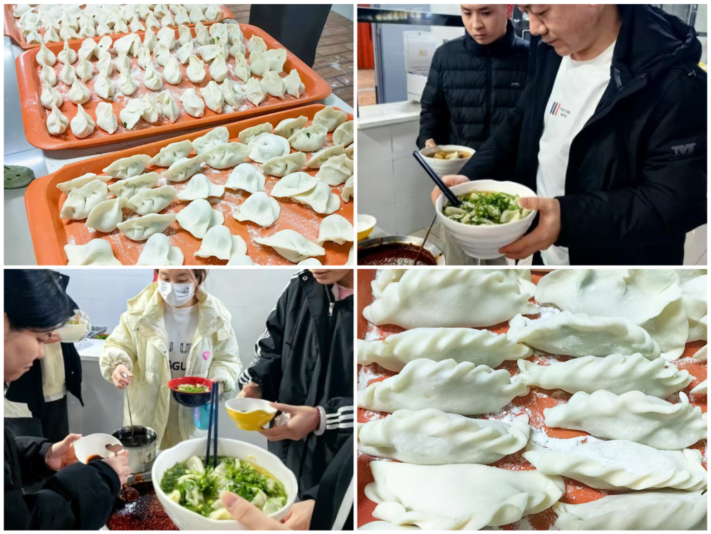 KS体育微电组织冬至节包饺子活动